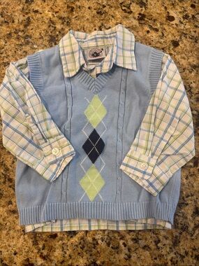 Good Lad Blue and Green Plaid Button-Down Shirt